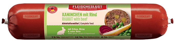 Futterbox Kaninchen mit Rind (6x800g) Alleinfutter