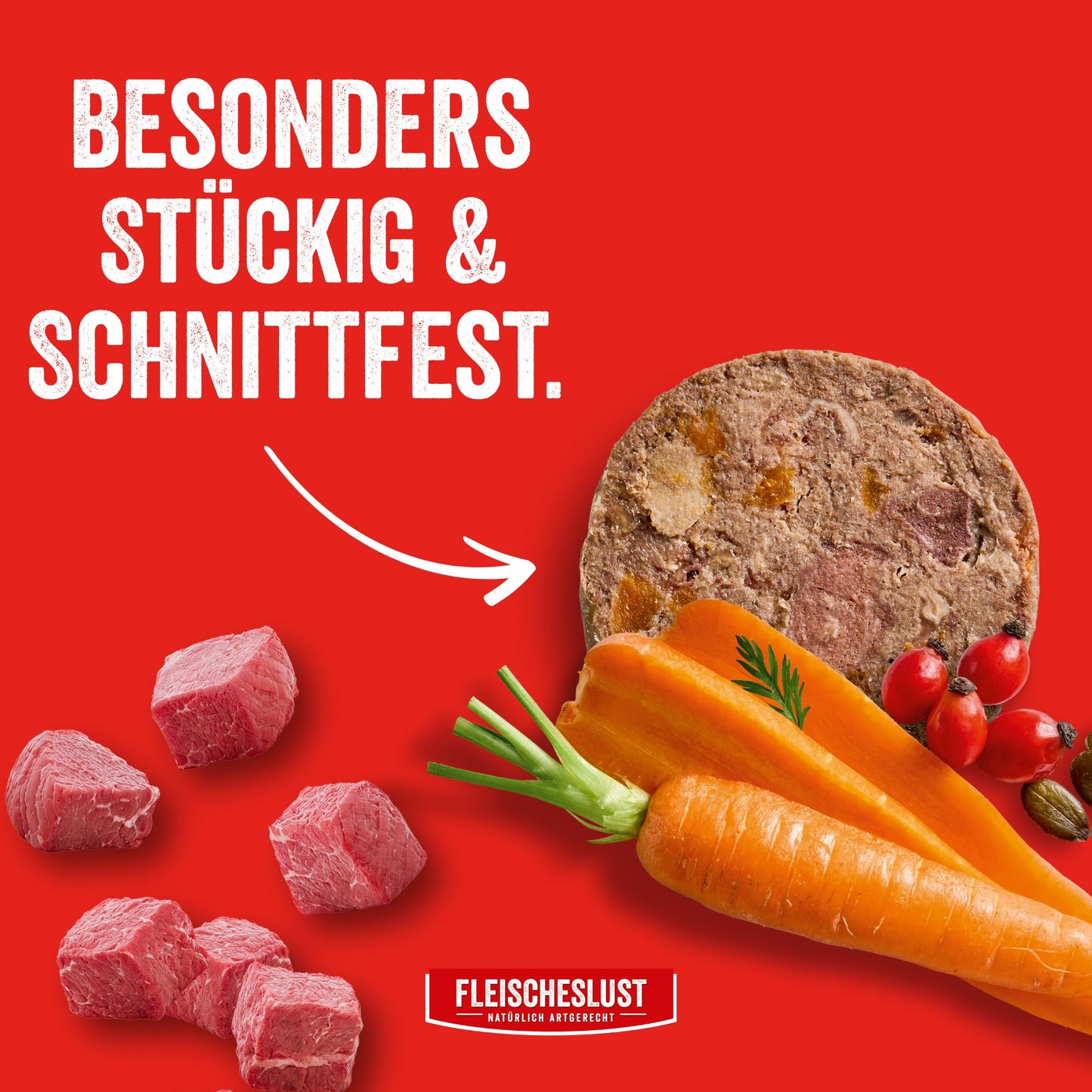 Tender beef with carrot, rosehip & pumpkin seeds