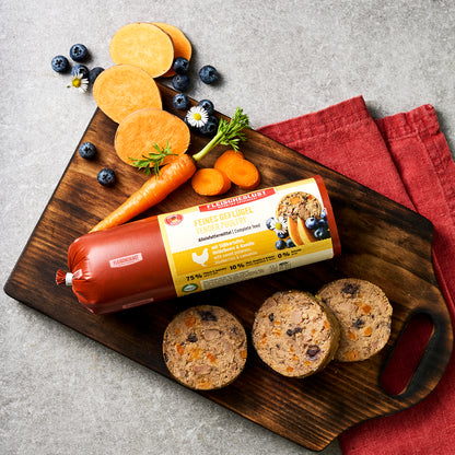 Feines Geflügel mit Süßkartoffel, Heidelbeere & Kamille