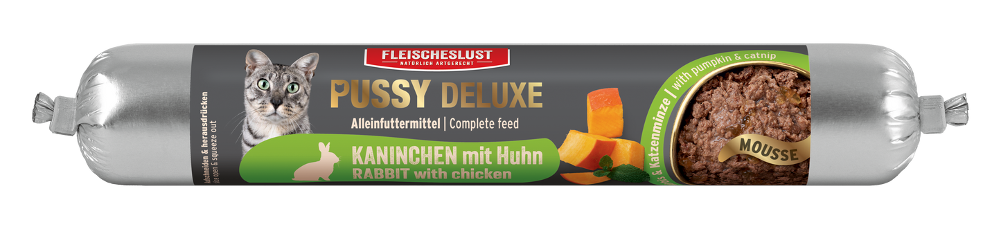 Pussy Deluxe Rabbit, Duck & Fresh Salmon with Chia Seeds